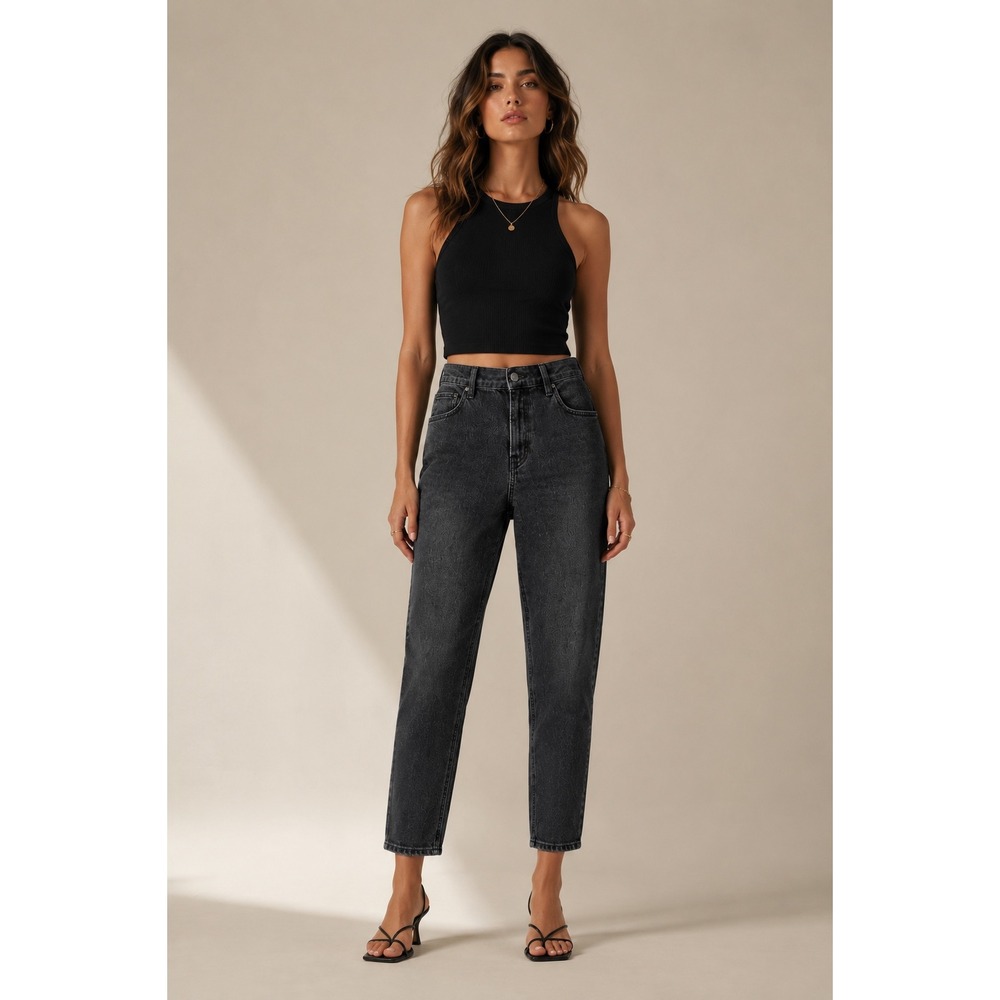 Old Navy Wow Boyfriend Jeans Womens 6 Mid Rise Washed Black Straight Leg Stretch